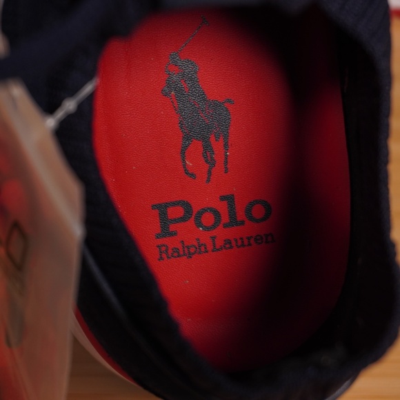 Polo Ralph Lauren Trackster 200II Knit Sneaker Blue Red White Size 10D Brand New main image 5